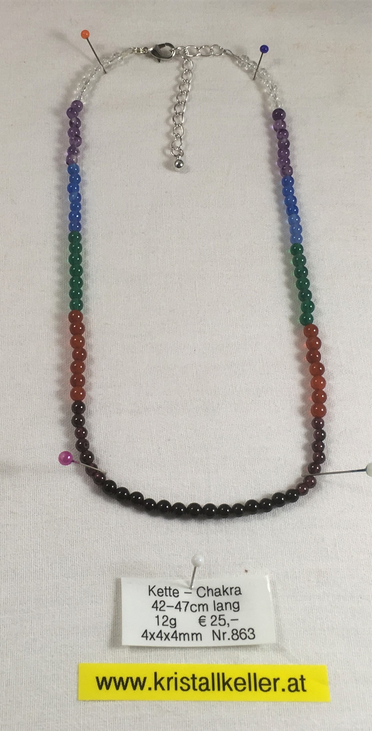 DOJA Barcelona Halskette mit Chakra-Steinen Silver Star austauschbare  Naturstein-Anhänger-Halskette: Gelber Calcit, Roter Jaspis